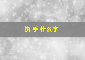 执 手 什么字